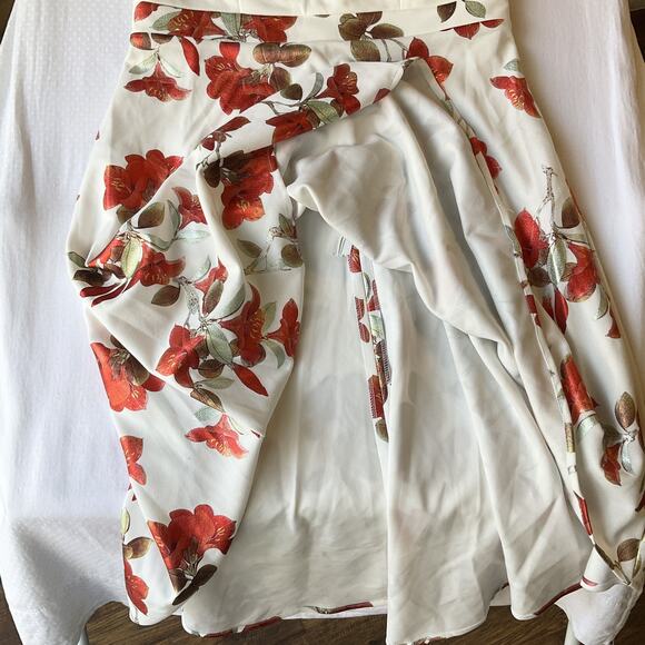 Giannloui Ferre Women Dress 11 White Floral A-Line R199 Sleeveless High Low - Picture 9 of 12
